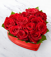The FTD® Lovely™ Red Rose Heart Box