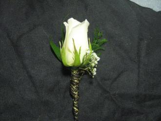 Wrapped Stem Rose Boutonniere
