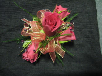 4 Mini Rose Corsage with Bling