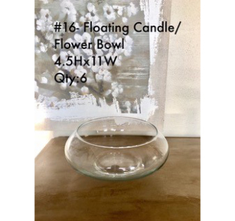 Low Floating Candle Flower Bowl 4.5HX11W