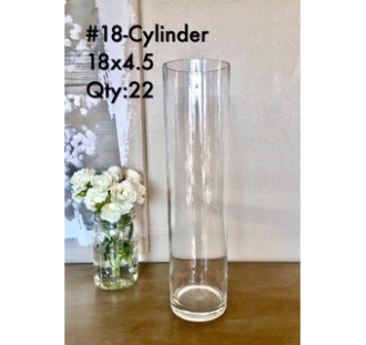 Crystal Clear Cylinder 18x4.5