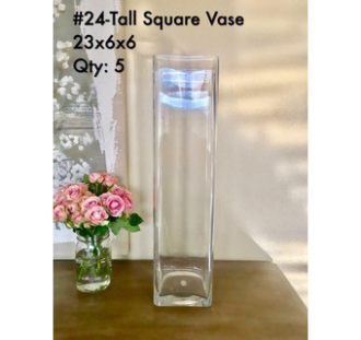 Crystal Clear Square Vase 23x6x6