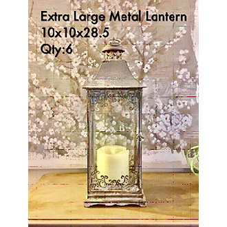 Grand Extra Large Metal Lantern 10x10x28.5