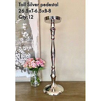 Sophisticated Silver Pedestal  26.5xT-6.5xB-8