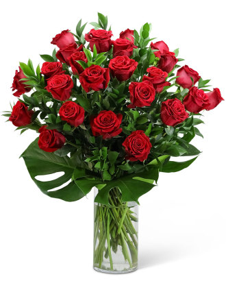Red Roses with Modern Foliage-24