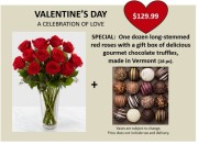 VALENTINE'S DAY SPECIAL: 1 DOZ ROSES AND TRUFFLES