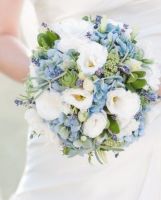 Blue and White with Succulents Bridal Bouquet