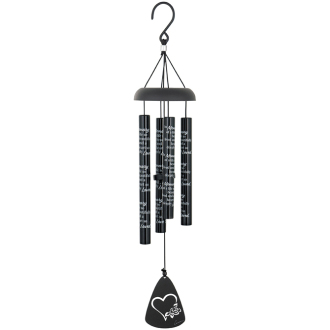 Wind Chimes-Deeply Loved-Black