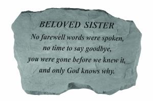 Beloved Sister - No farewell words... Stone