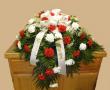 Red And White Casket Spray