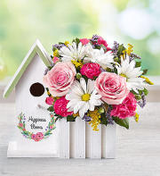 Happiness Blooms Birdhouse-Pink