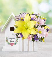 Happiness Blooms Birdhouse-Yellow