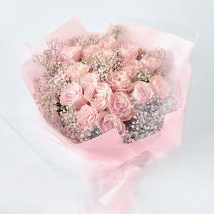 Blushing BB Wrapped Bouquet