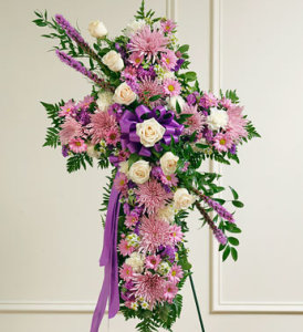Lavender & White Mixed Standing Cross