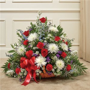 Red, White & Blue  Mixed Fireside Basket