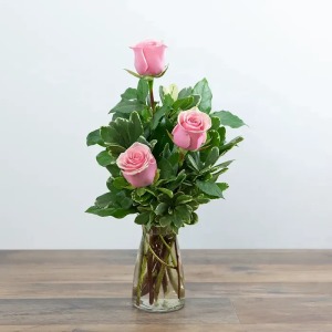 Triple Rose Budvase-Pink