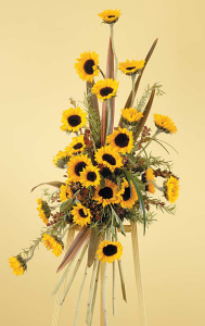 Stylized Sunflower Standing Spray