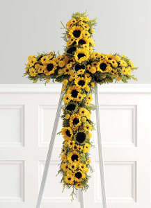 Sunflower Cross Standing Spray