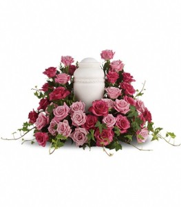 Bed of Pink Roses Urn Wreath