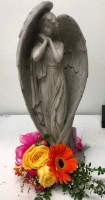Angel Statue with Flowers