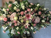 Pink and White Funeral Spray