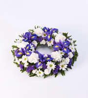 Classic Wreath - Blue and White