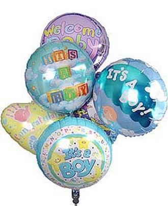 Six it\'s a Boy Mylar Balloons