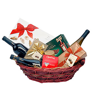 Chocolate and Wine Gift Basket