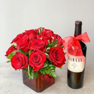 Red Roses with Merlot