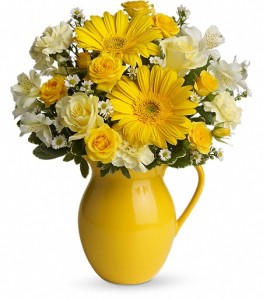 Teleflora\'s Sunny Day Pitcher of Cheer