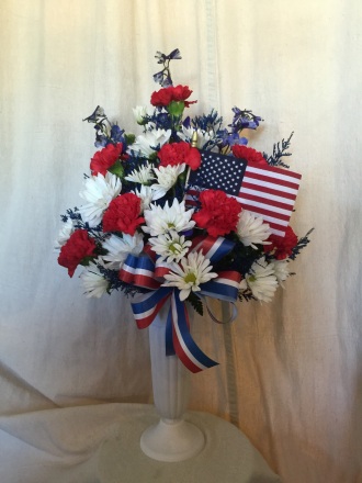 Memorial Vase - Red White and Blue
