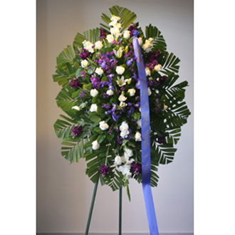 Royal White and Blue Floral Spray
