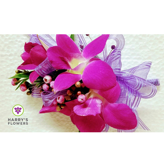 HF Fuschia Orchid Corsag