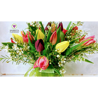 Rainbow Tulips Arrangement