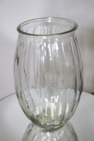 Ridged Clear Vase