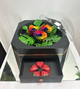 Large Rainbow Rose Box 