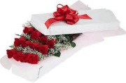 12 Long stem roses gift  boxed 