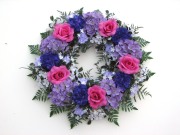 Hydrangea and Rose Wreath