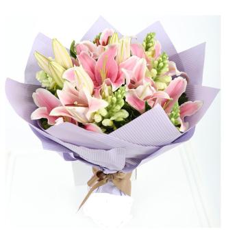 MGM Gift-wrapped Mixed Lily Bouquet