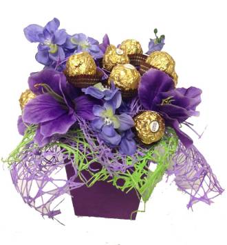 CB-Chocolates & Purple Bouquet