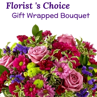 Florist's Wrapped Bouquet (Mauve)