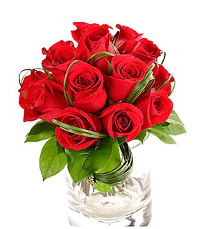 12 Stems Roses with Vase