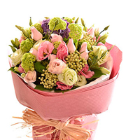 Bouquet of Cut Flowers Pastel Pinks