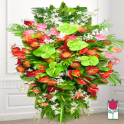 kaipo funeral Tropical wreath standing spray delivery in honolulu hawaii funeral florist flowers honolulu mortuary flower delivery
