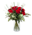 12 Red Roses With Greenery