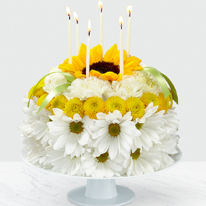 The FTD® Birthday Smiles™ Floral Cake