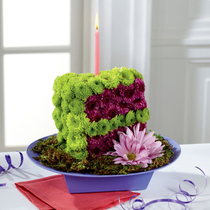 The FTD® Festive Wishes™ Floral Cake Slice