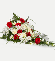 Classic Funeral Spray - Red and White
