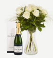Elegant White Roses with Nicolas Feuillatte Champagne