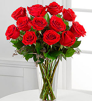 The Long Stem Red Rose Bouquet - Vase Included 